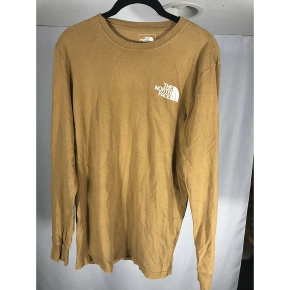 The North Face Other - the north face long sleeve t shirt mens size s mustard color logo small stain